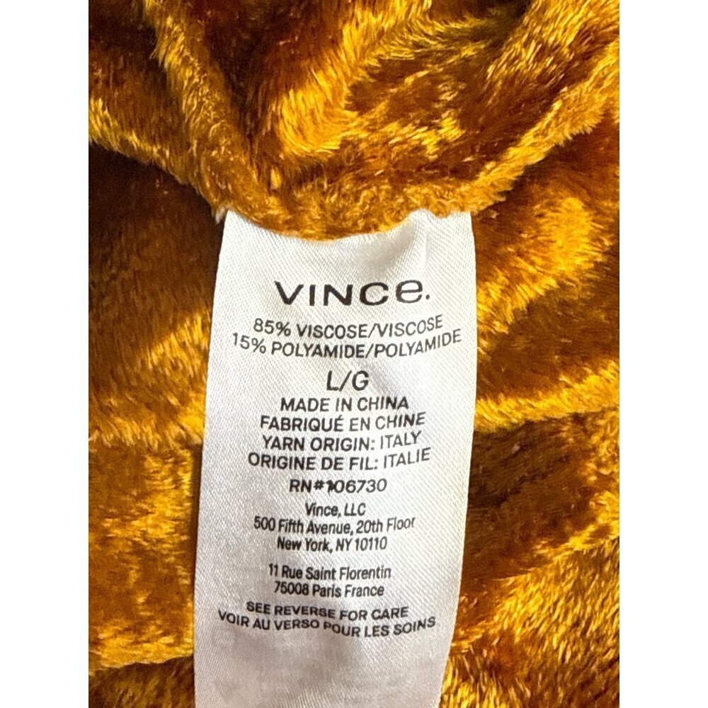 Vince Fuzzy Women's Tank Top Gold Scoop Neck Viscose Sleeveless Luxe Size Large - Picture 8 of 9